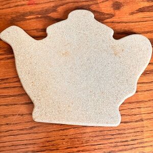Cream Teapot Shaped Trivet/cutting board